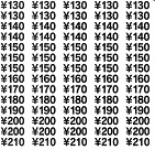 コストシール¥130~¥210